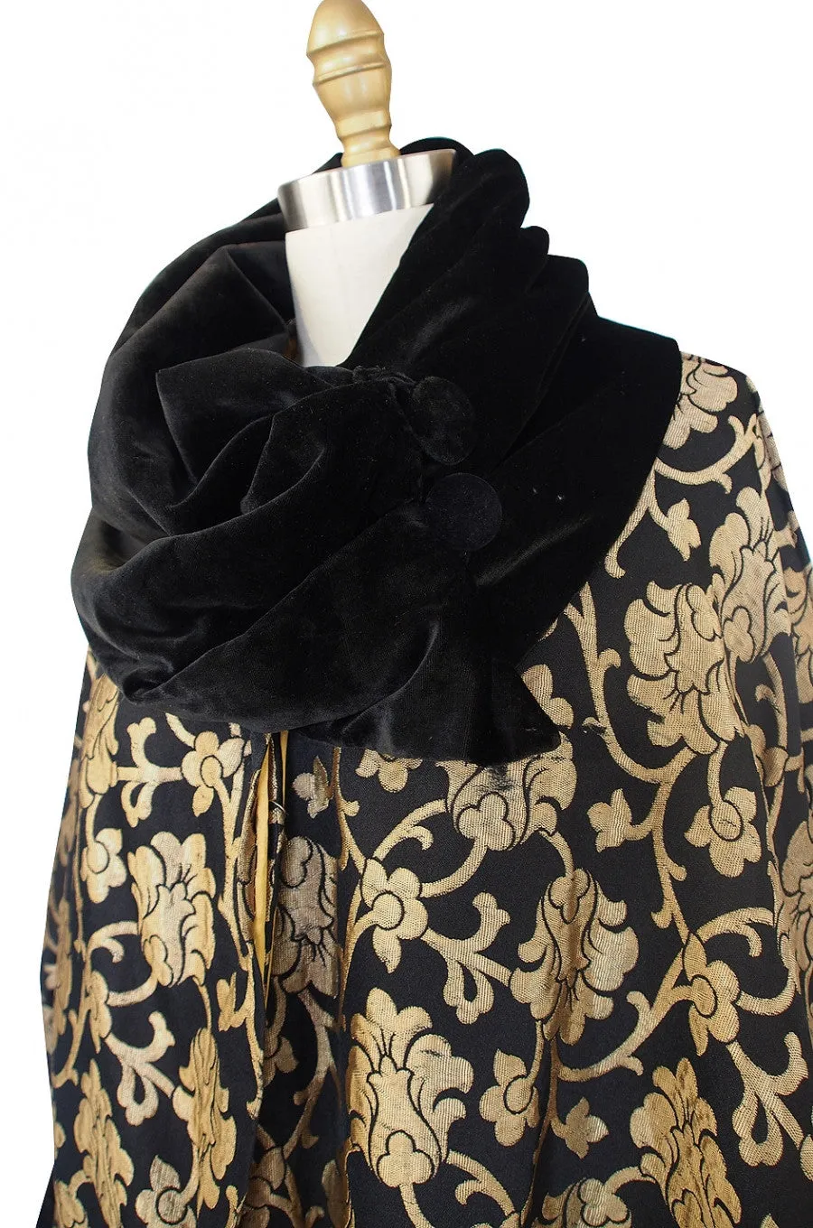 Gold Lame 1920s Flapper Cocoon Coat