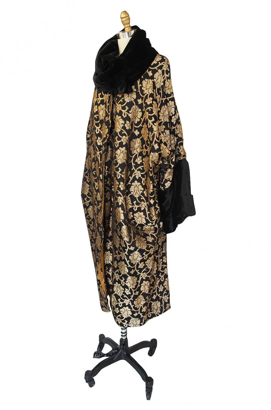 Gold Lame 1920s Flapper Cocoon Coat