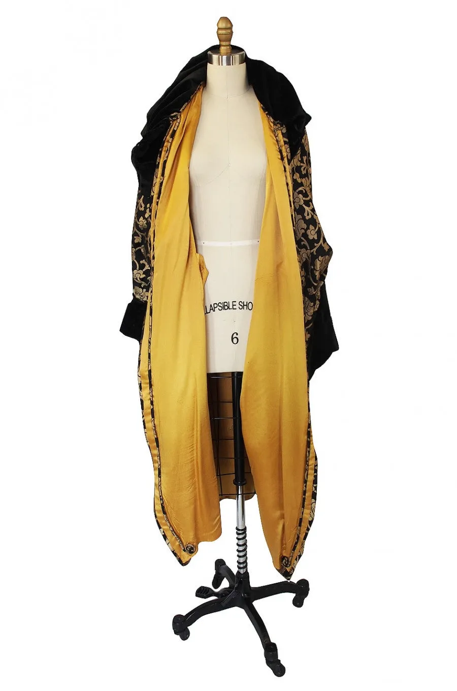 Gold Lame 1920s Flapper Cocoon Coat