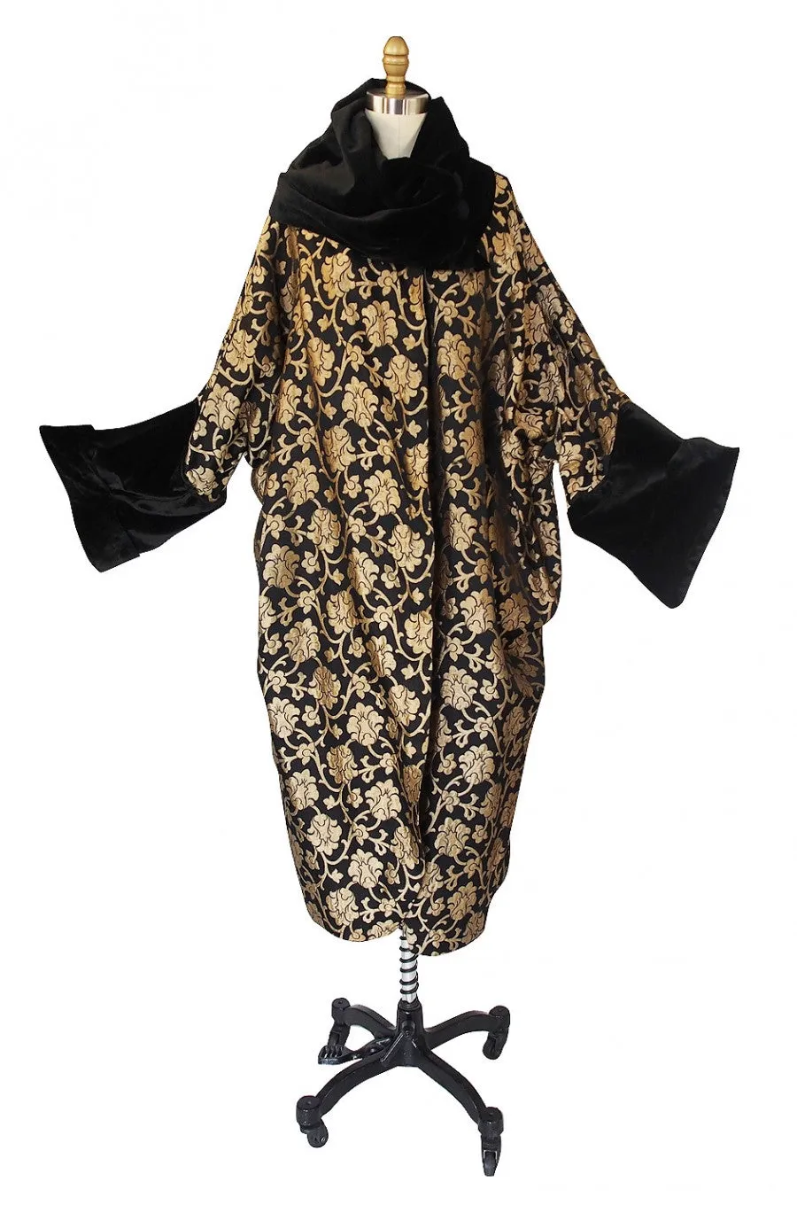 Gold Lame 1920s Flapper Cocoon Coat