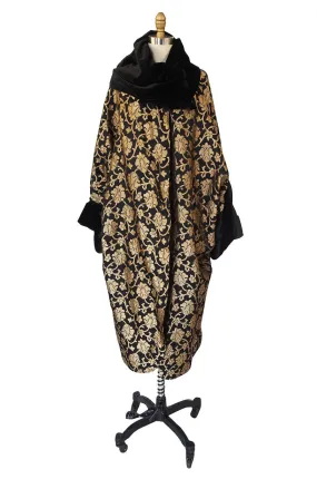 Gold Lame 1920s Flapper Cocoon Coat