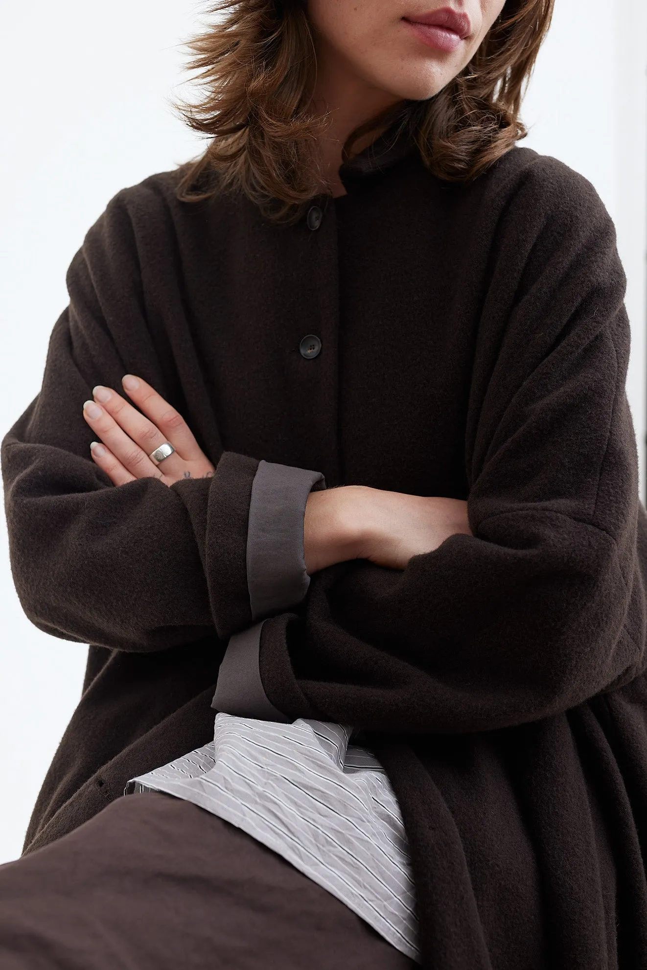 Apuntob Virgin Wool and Cashmere Blend Elegant Coat - Model P1738/TS722