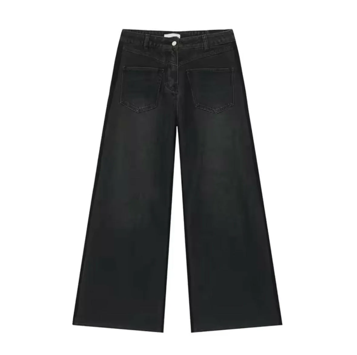 Black Baggy Reverse Pocket Jeans