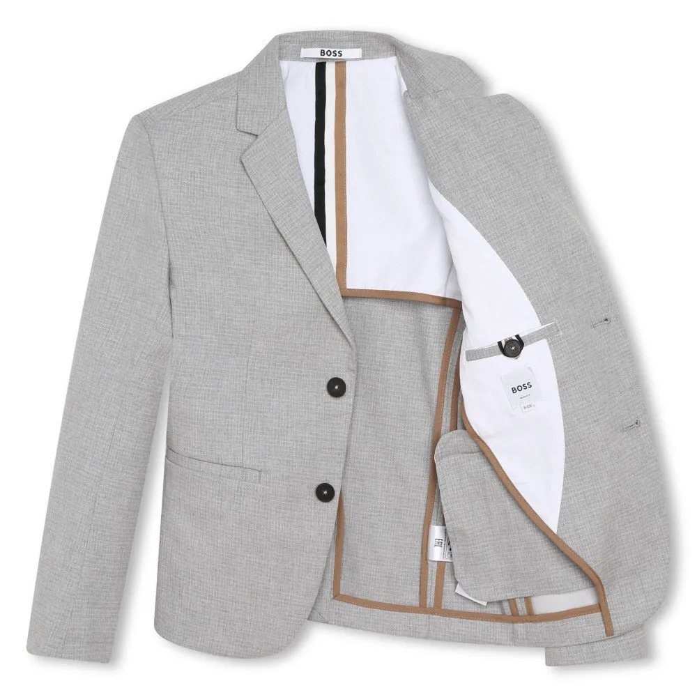 BOSS KIDSWEAR Chine Grey Suit Jacket