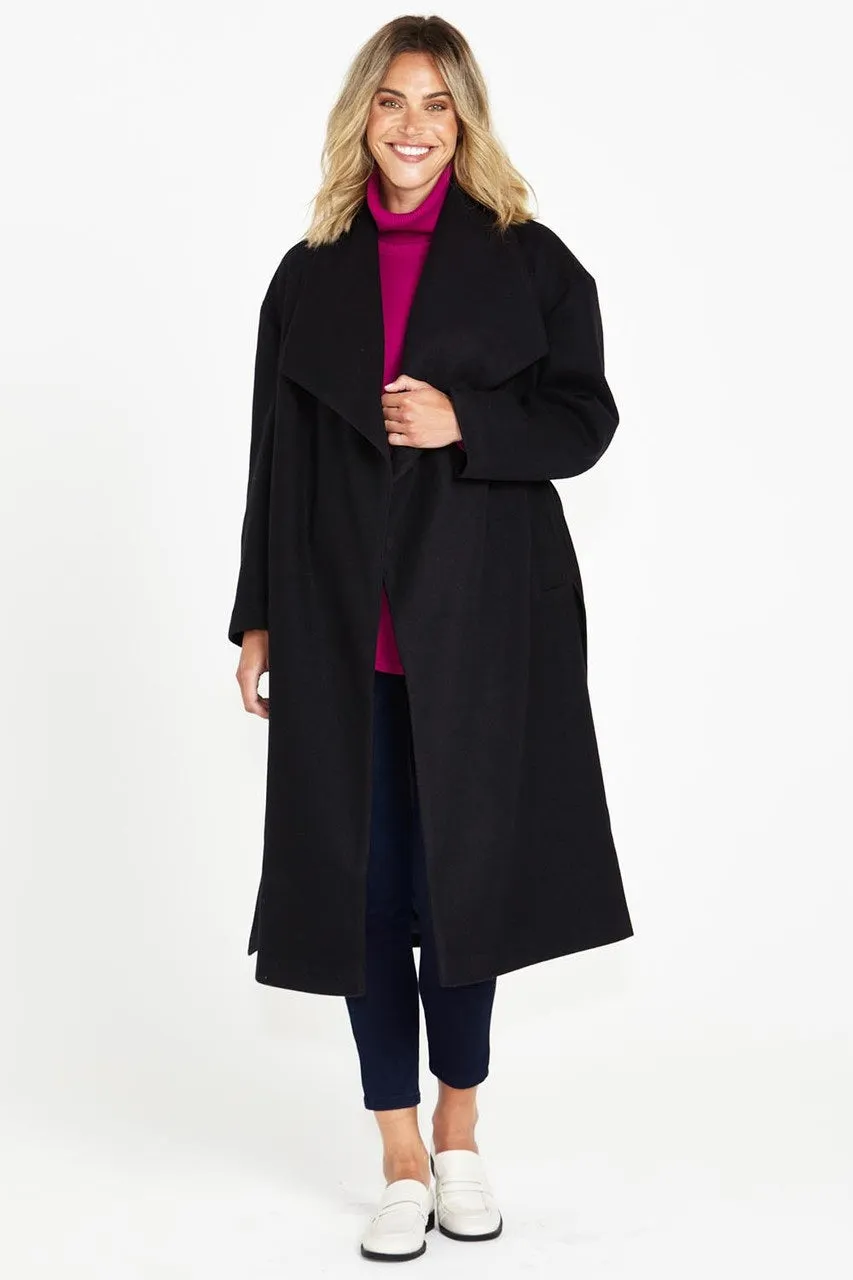 Christina Wrap Coat Black