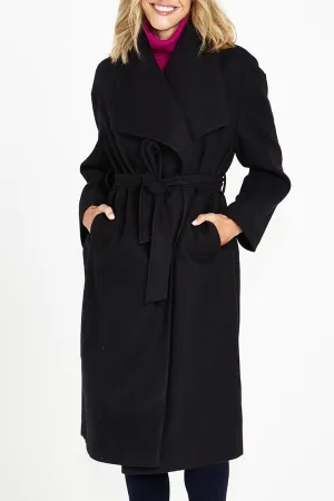Christina Wrap Coat Black