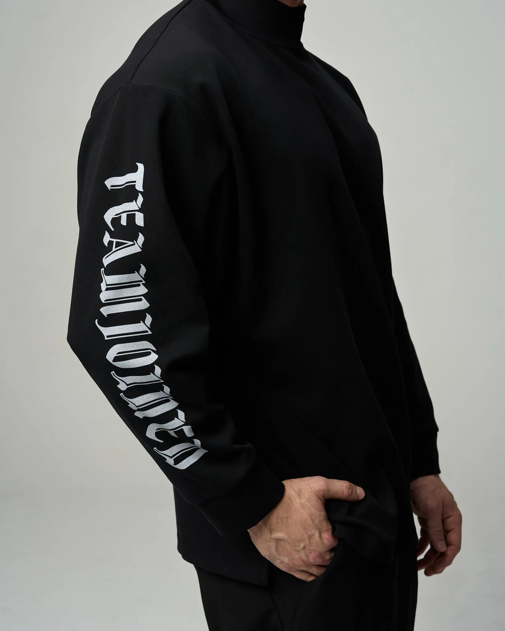 Oversized Gothic Long-Sleeved Turtleneck Tee