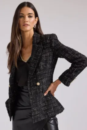 Irene Chic Tweed Blazer for Women - Stylish Structured Jacket for Casual or Office Wear