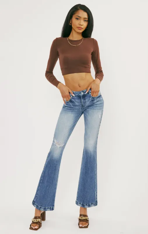 Womens Kairo Low-Rise Bootcut Jeans - Stylish Stretch Denim Pants