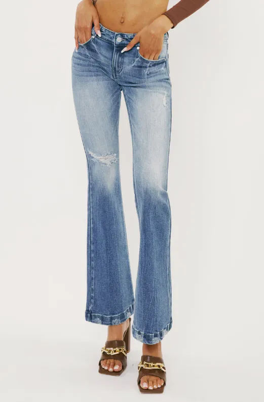 Womens Kairo Low-Rise Bootcut Jeans - Stylish Stretch Denim Pants