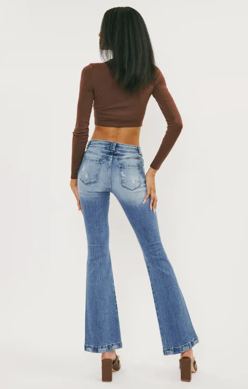 Womens Kairo Low-Rise Bootcut Jeans - Stylish Stretch Denim Pants