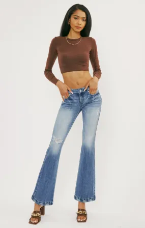 Womens Kairo Low-Rise Bootcut Jeans - Stylish Stretch Denim Pants