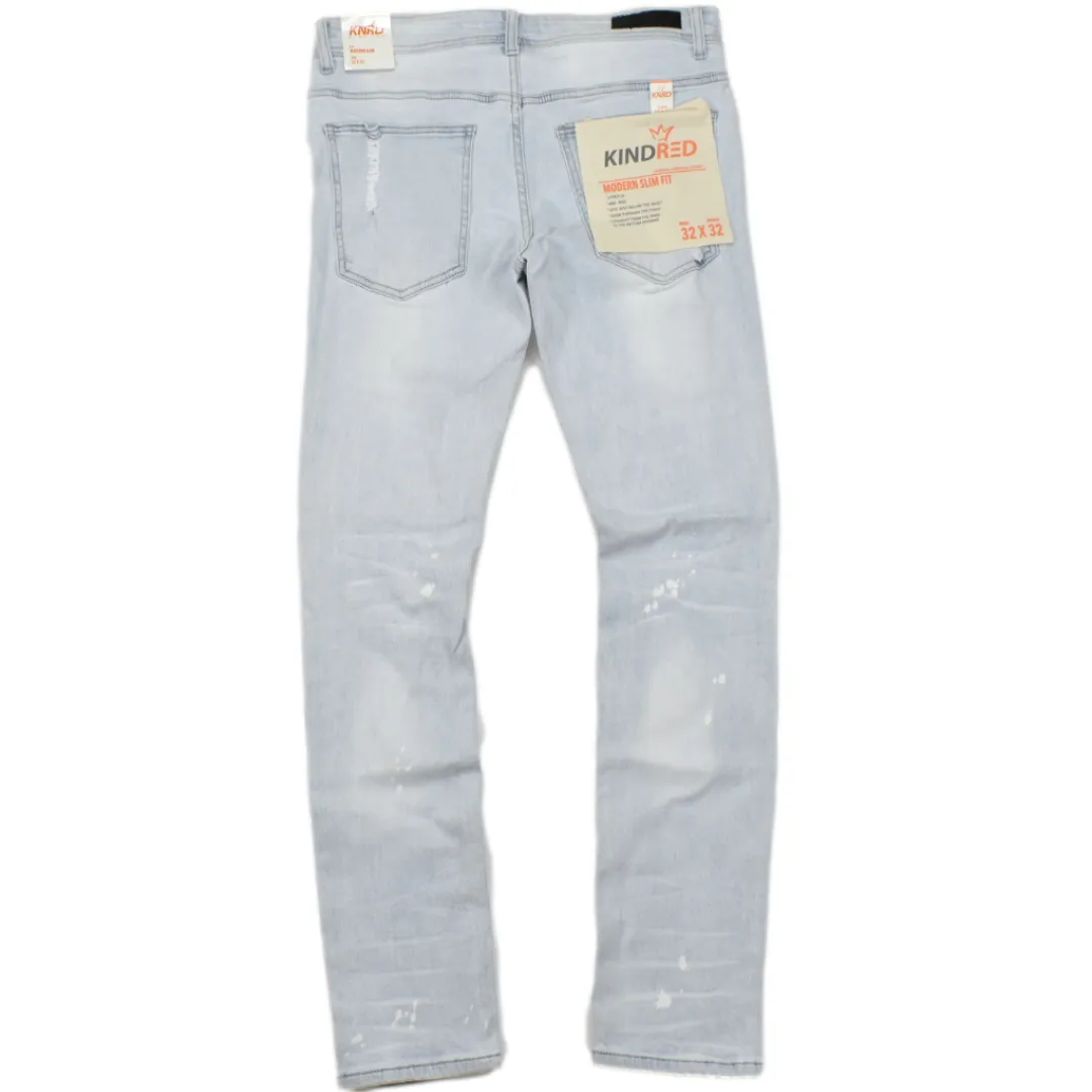KIND RED SLIM FIT RHINESTONE JEANS SKY BLUE KD2008