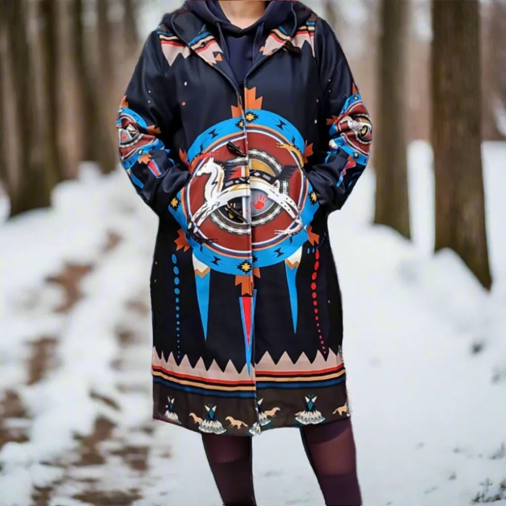 OLDTRIBES™ Long Coat (Horse Medicine) black COLLECTION 2024