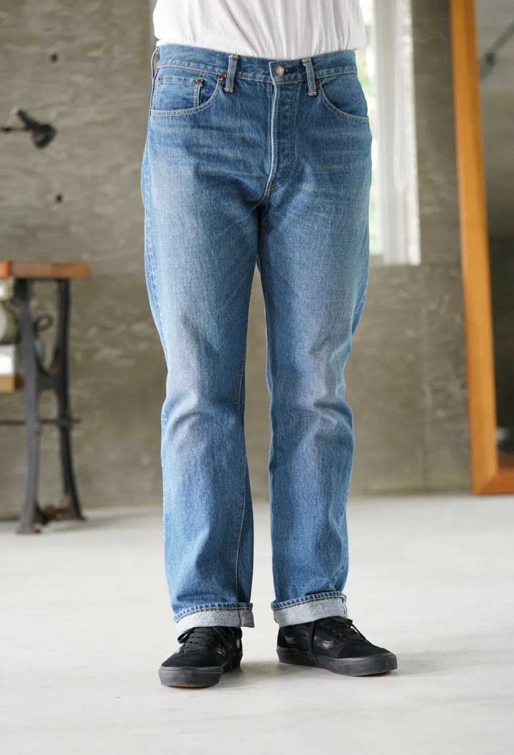 ORSLOW 105 Standard Jeans - 2-Year Wash Distressed Denim