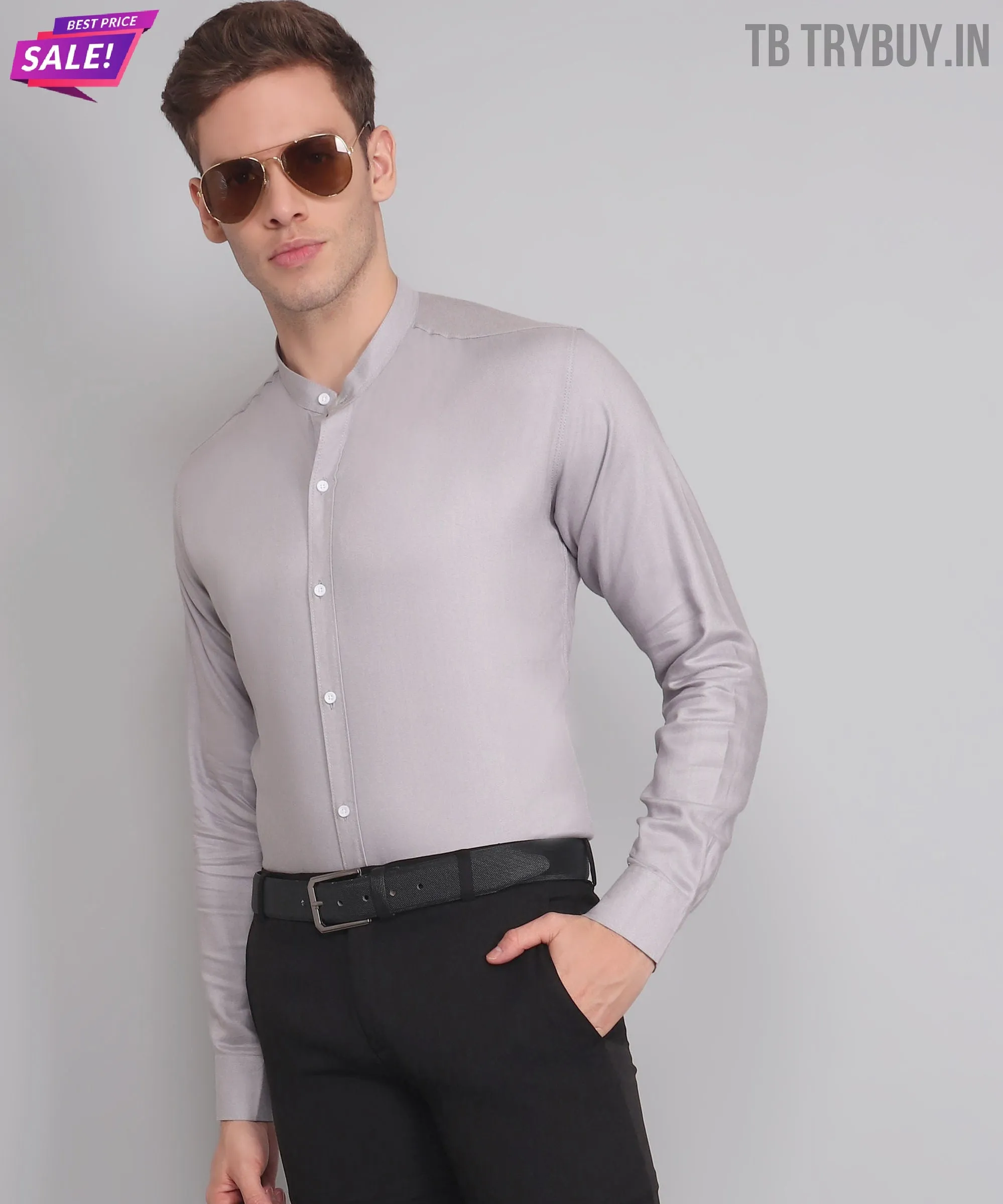 Silver Mandarin Men's Shirt