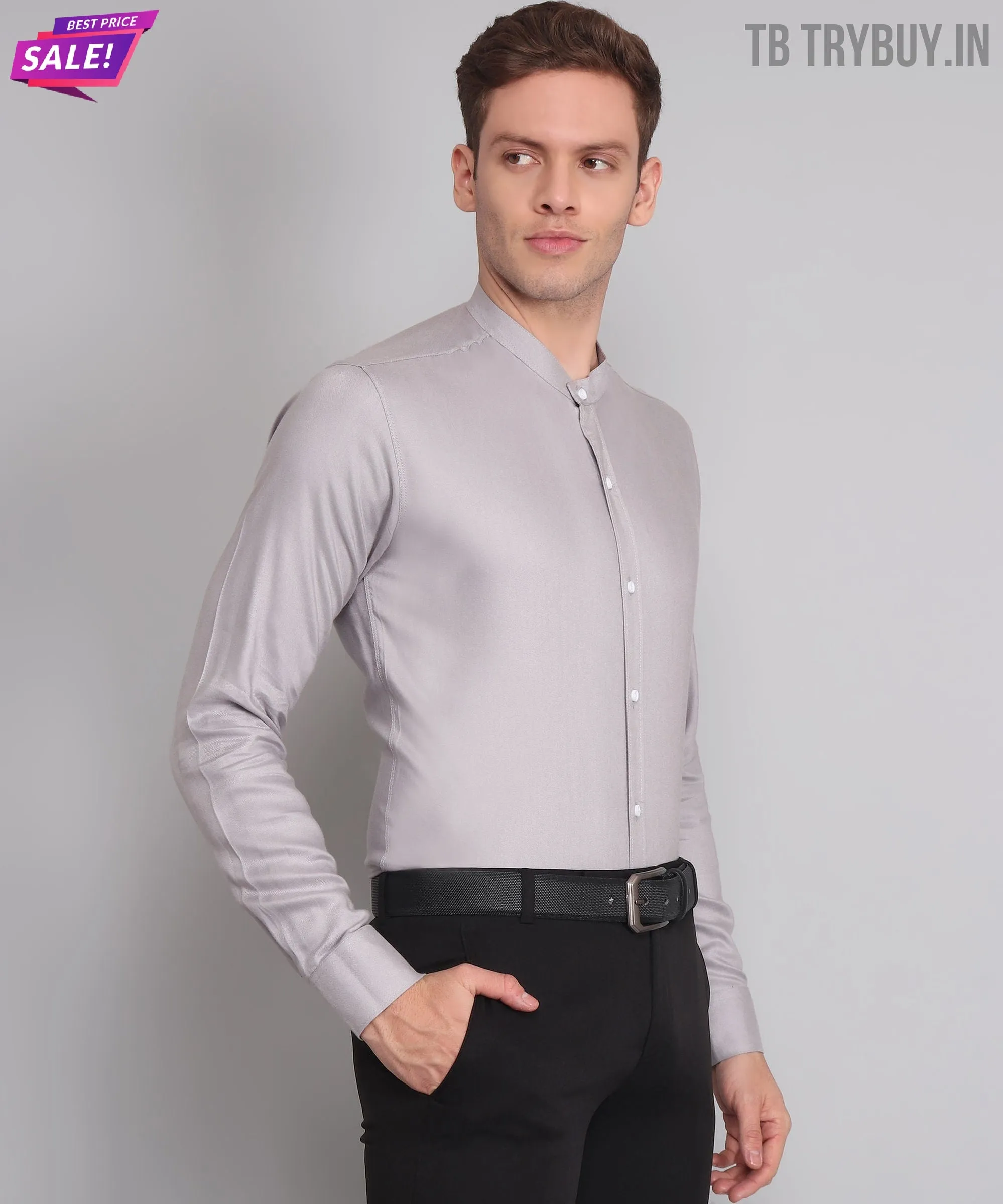 Silver Mandarin Men's Shirt