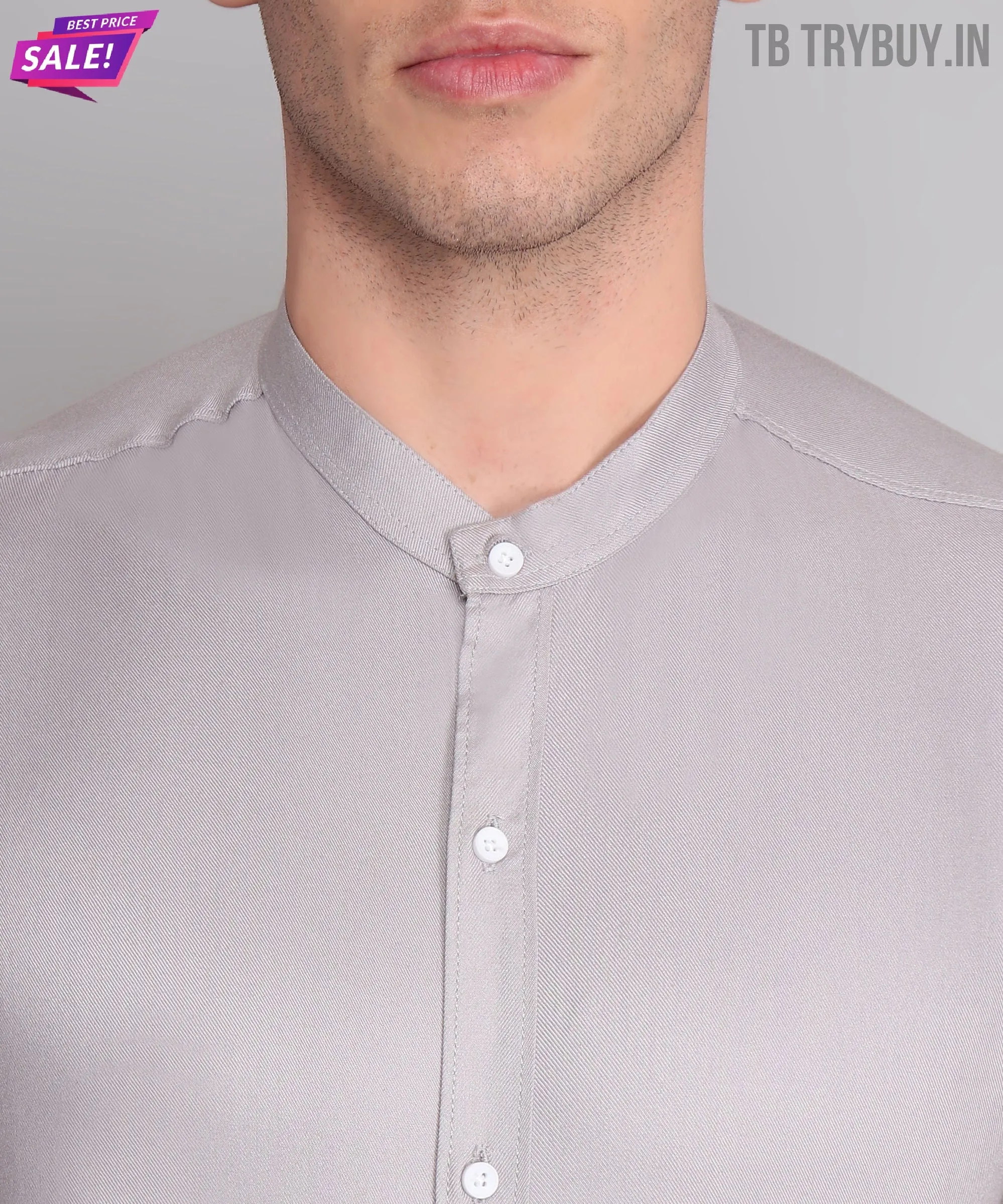 Silver Mandarin Men's Shirt