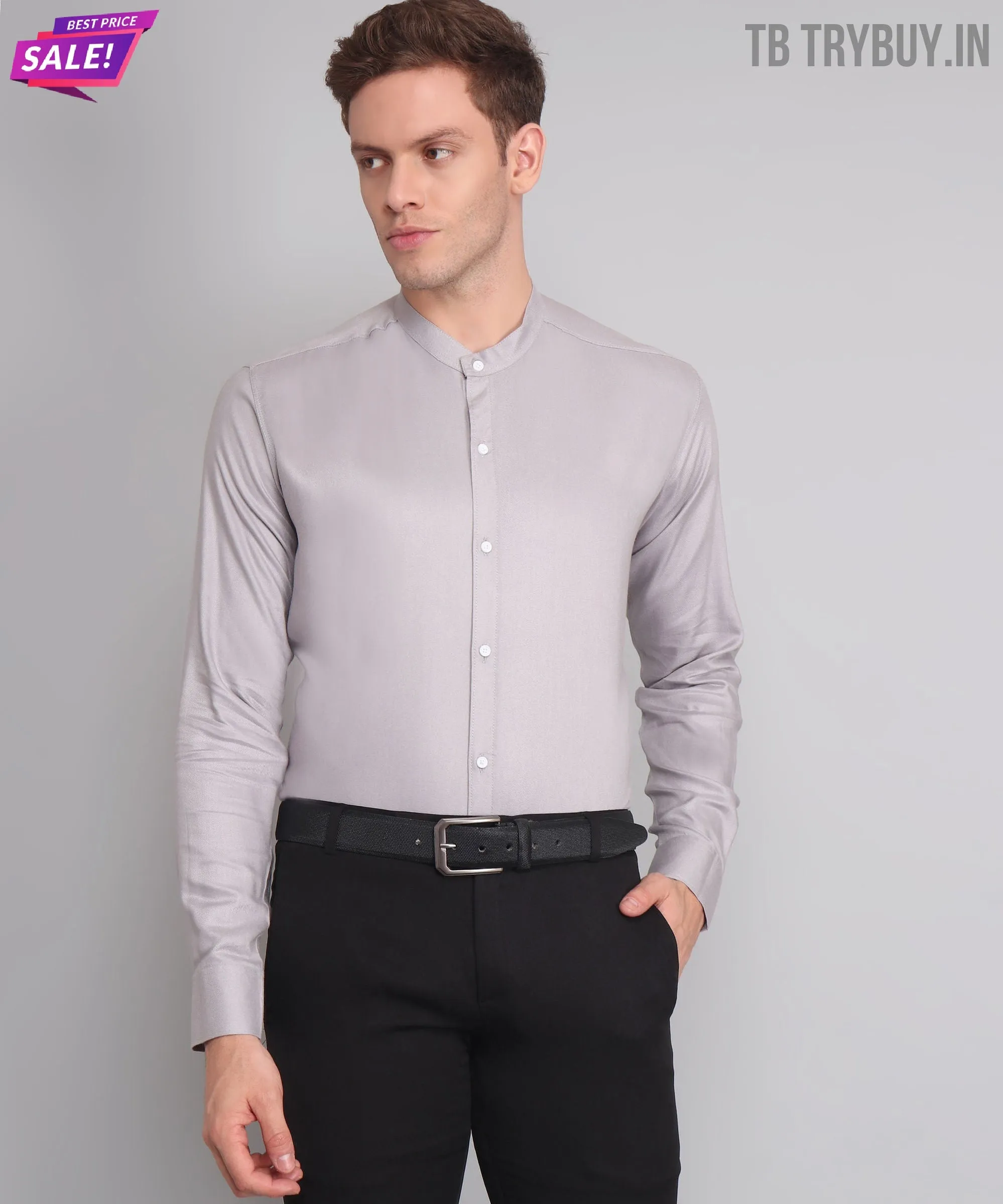 Silver Mandarin Men's Shirt