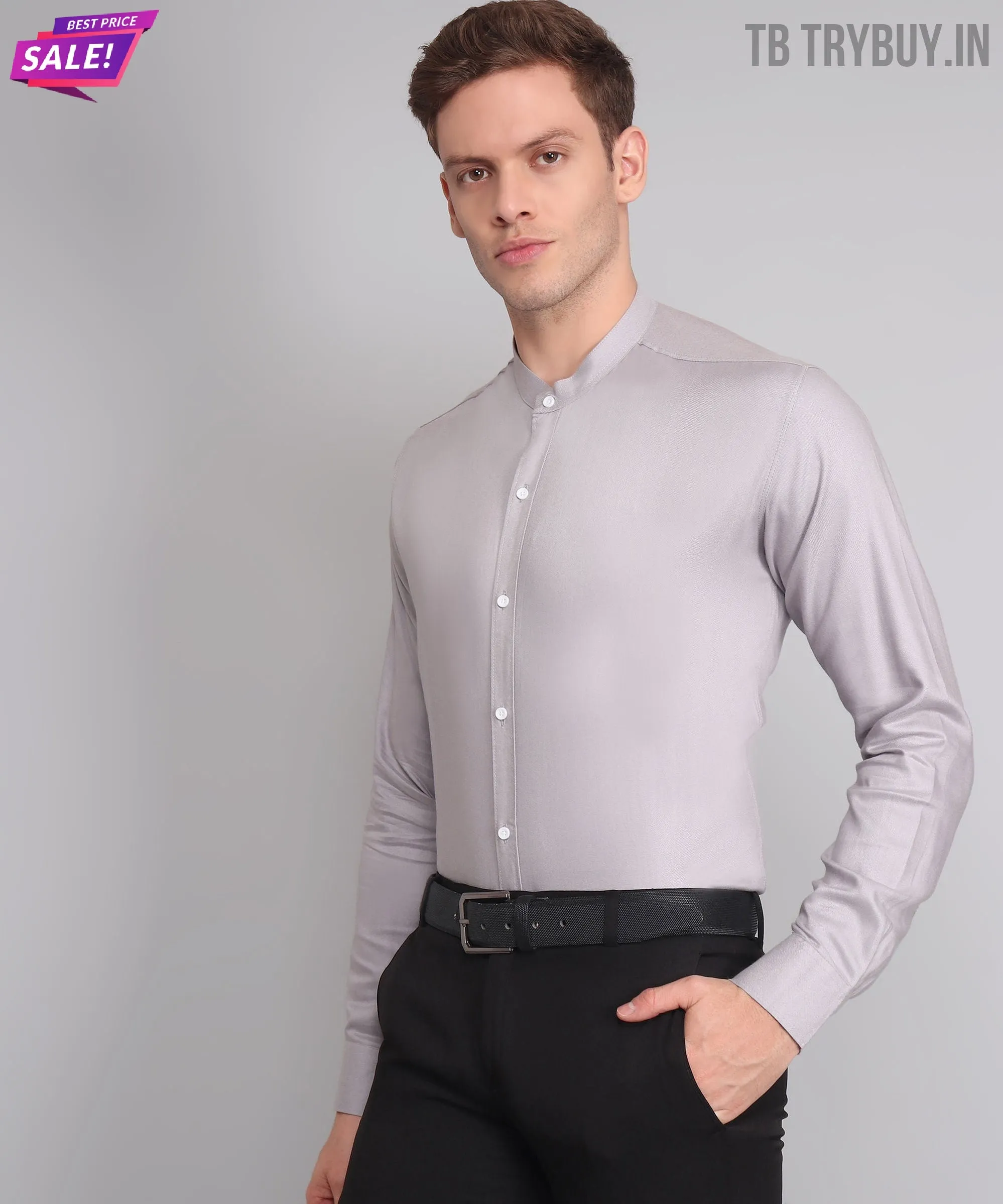 Silver Mandarin Men's Shirt
