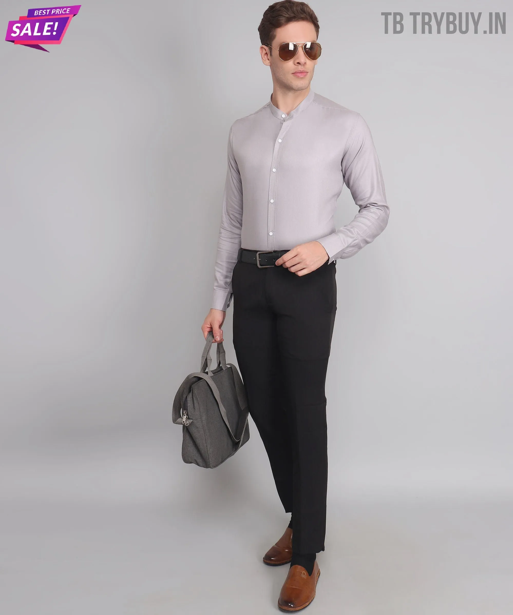 Silver Mandarin Men's Shirt