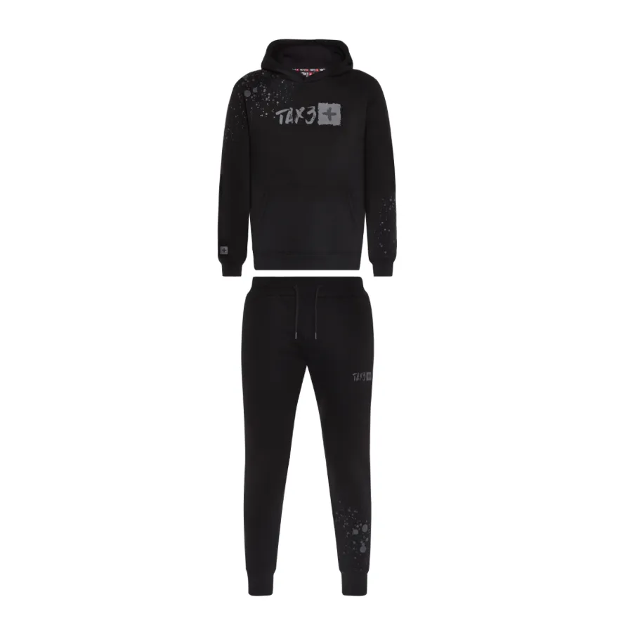 Premium Triple Black Splash Tracksuit - Comfortable and Trendy