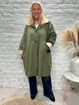 The Fisherman PU Collar Button Through Mac