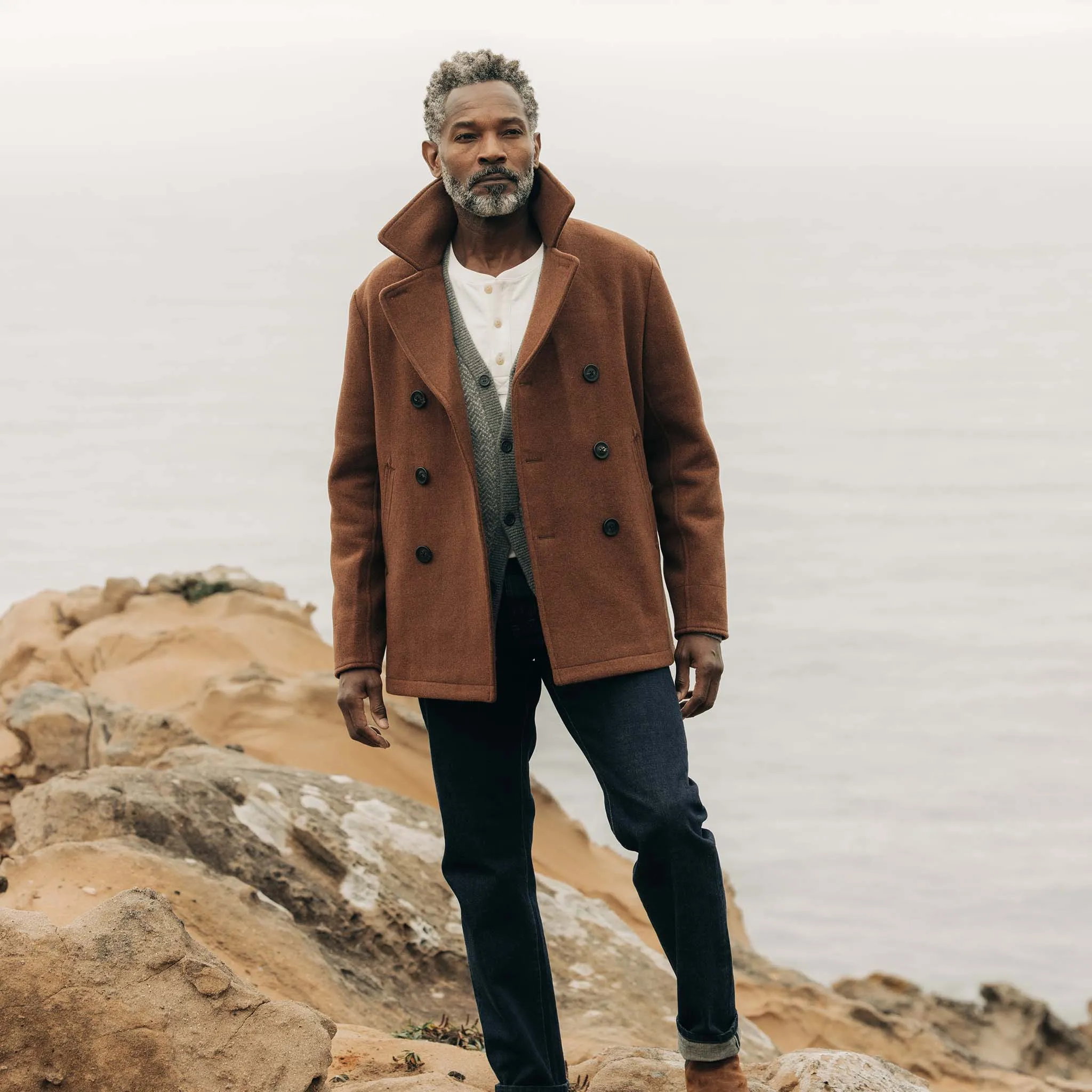 Tarnished Copper Wool Mariner Coat