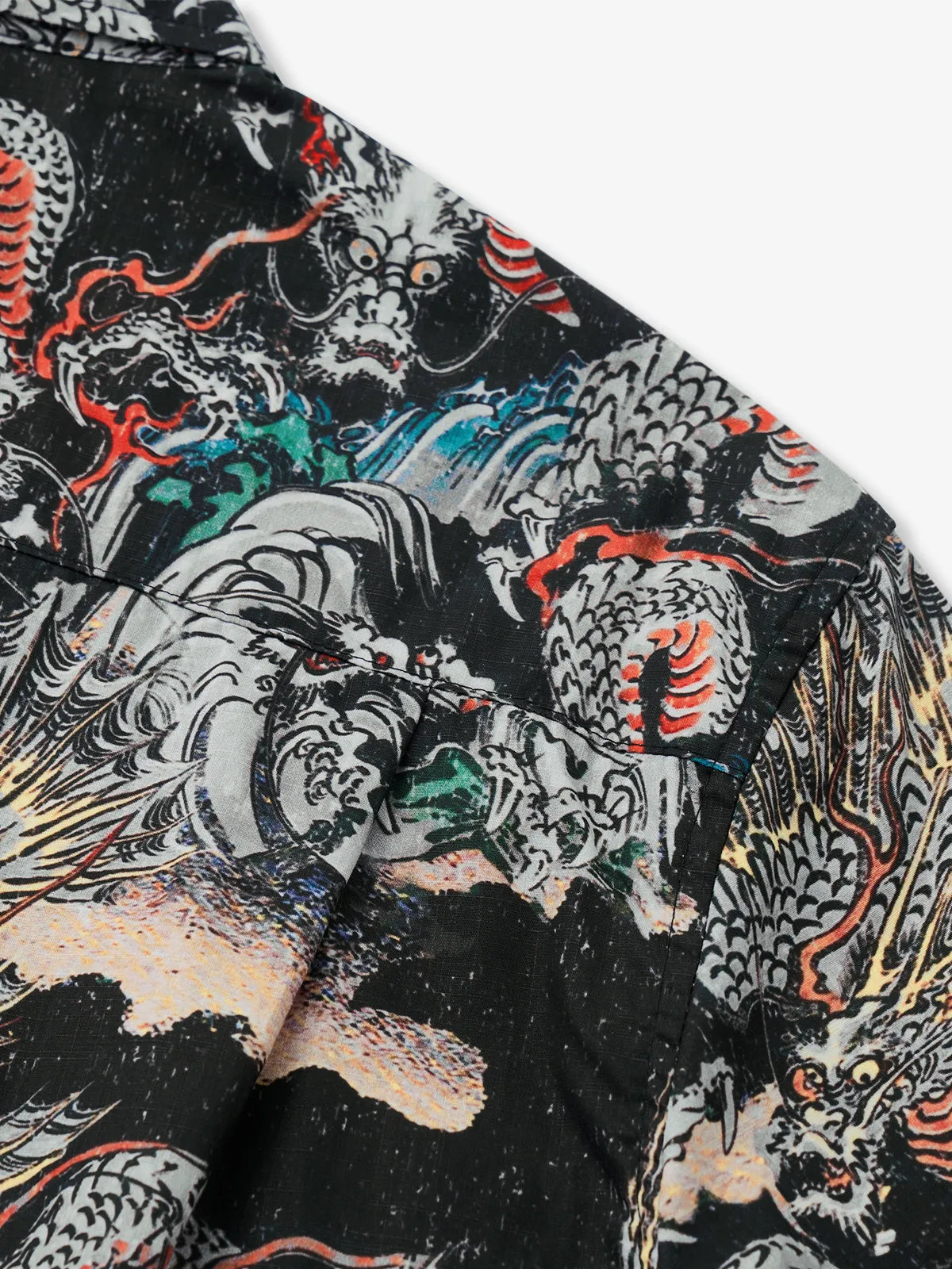 Utagawa Kuniyoshi-Inspired Dragon Art Cotton Shirt