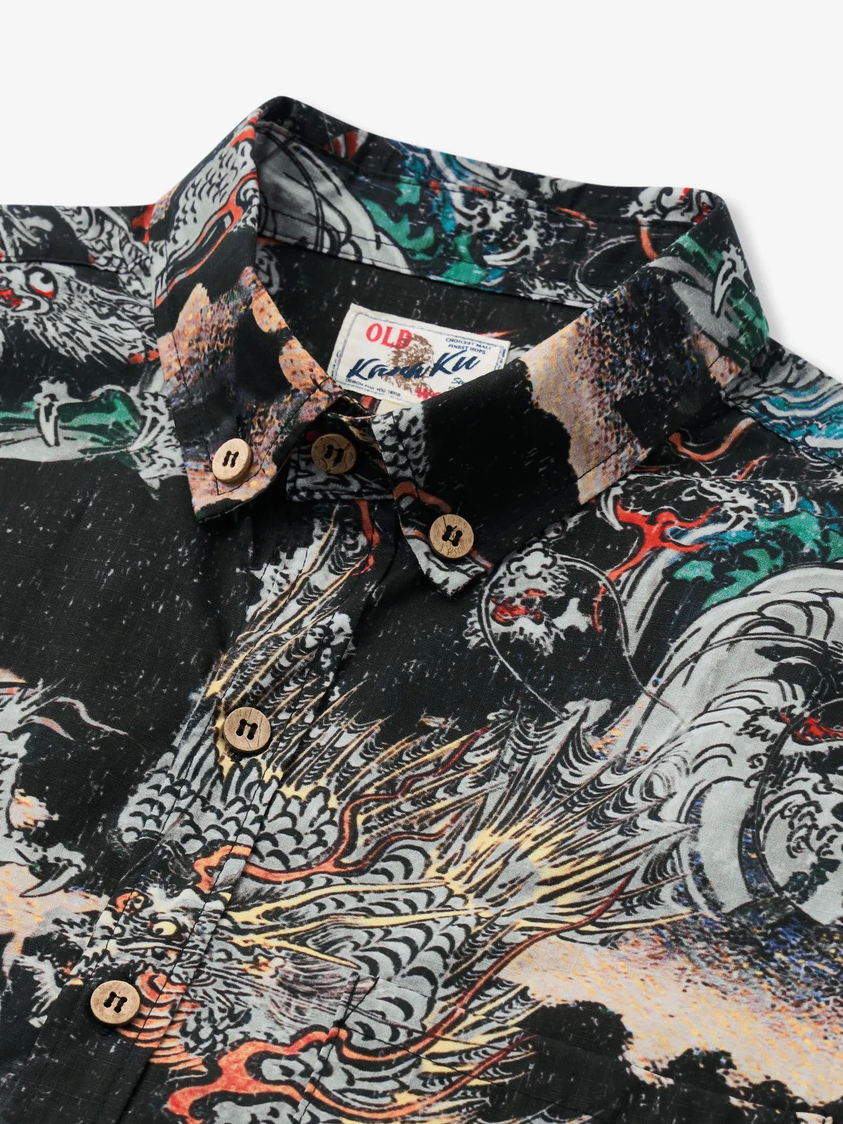 Utagawa Kuniyoshi-Inspired Dragon Art Cotton Shirt