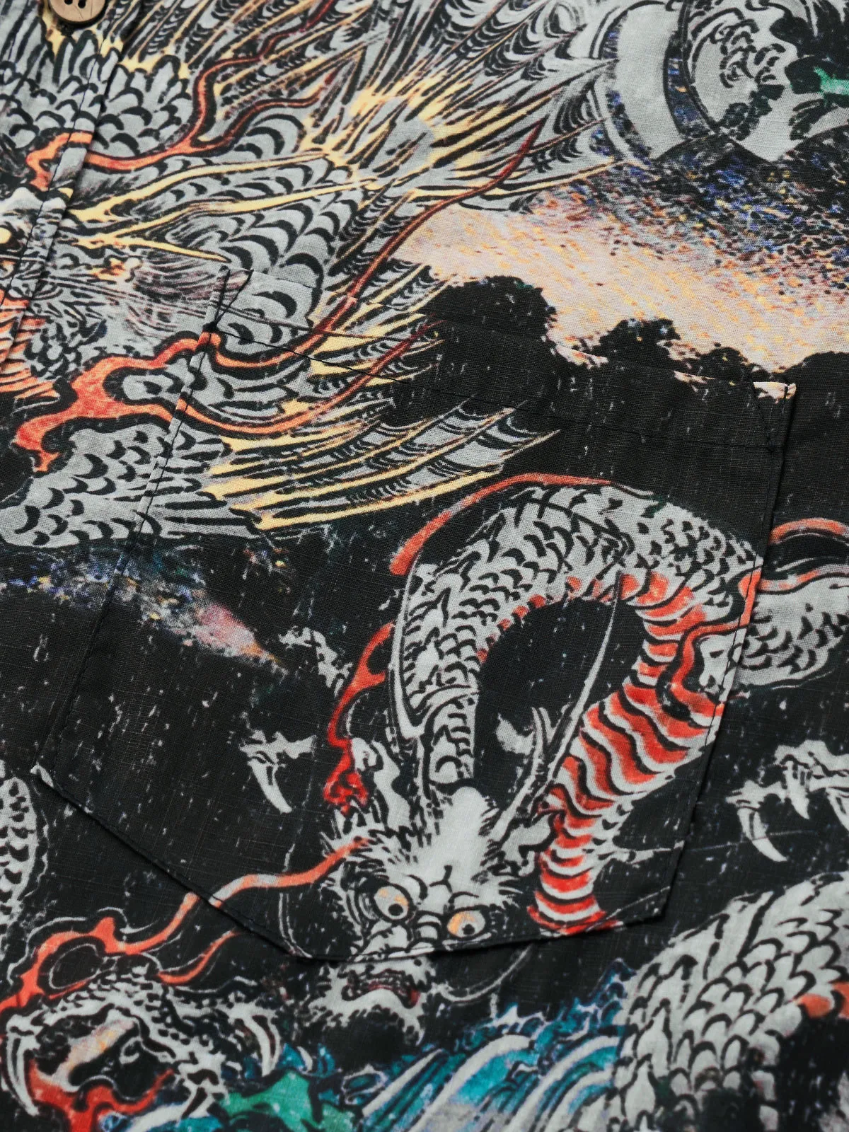 Utagawa Kuniyoshi-Inspired Dragon Art Cotton Shirt
