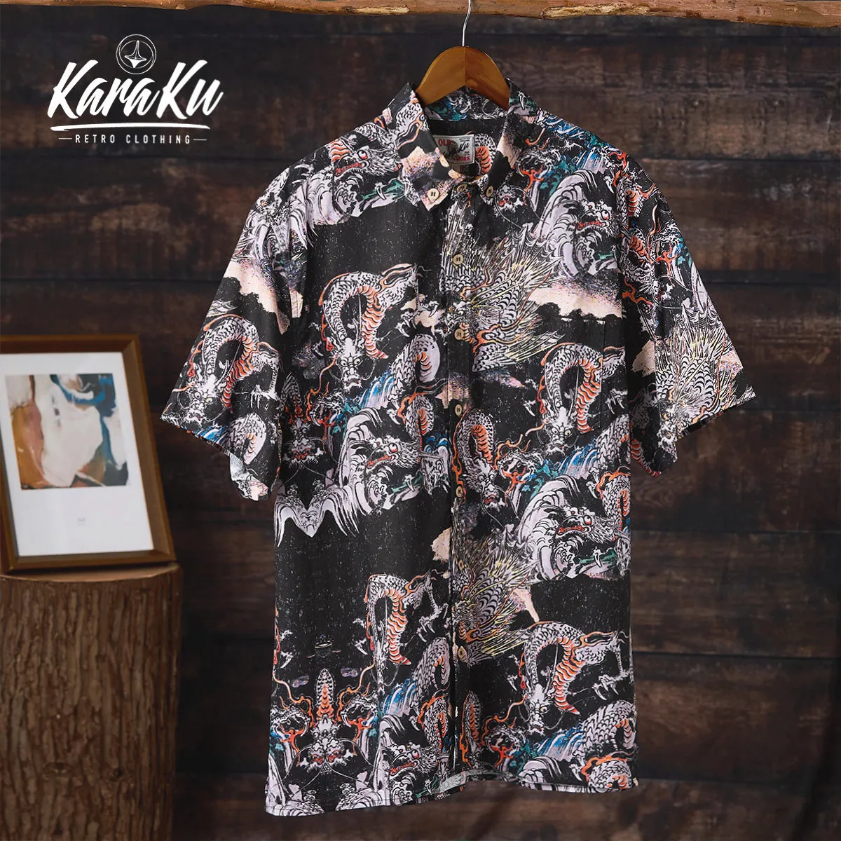 Utagawa Kuniyoshi-Inspired Dragon Art Cotton Shirt
