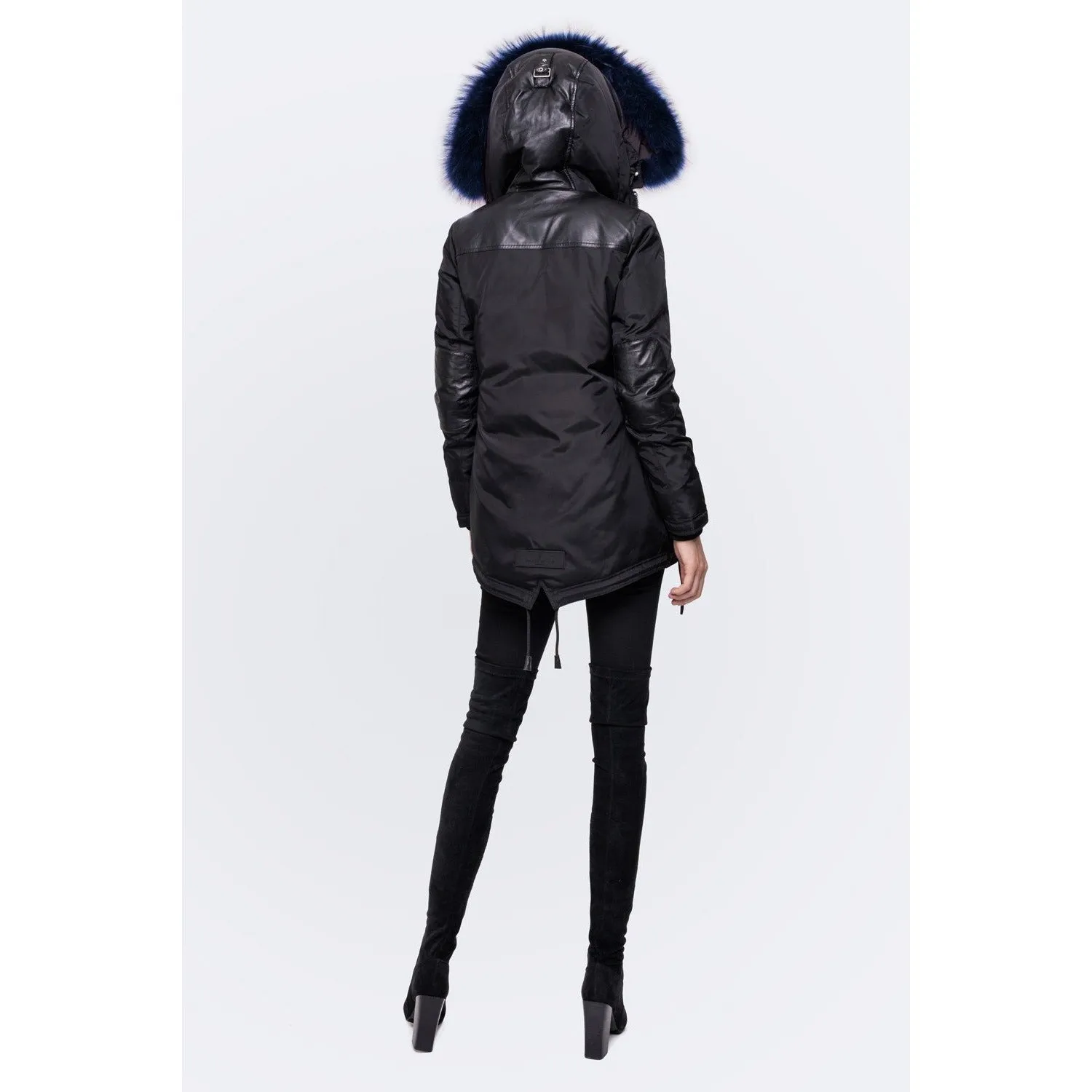 Stylish Nicole Benisti Womens Melrose Coat in Black/Blue Color