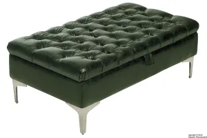 Wraith Leather Vintage Footstool - Absinthe