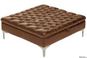 Wraith Leather Vintage Footstool Large - Brown